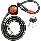 iDFSEC Heavy Duty Adjustable Cable Lock with 4 Keys | 5' x 1/2" Weatherproof Dual Cinch Security Cable for Bikes, Scooters, ATVs, Generators, Ladders, Tools &amp; Outdoor Gear
