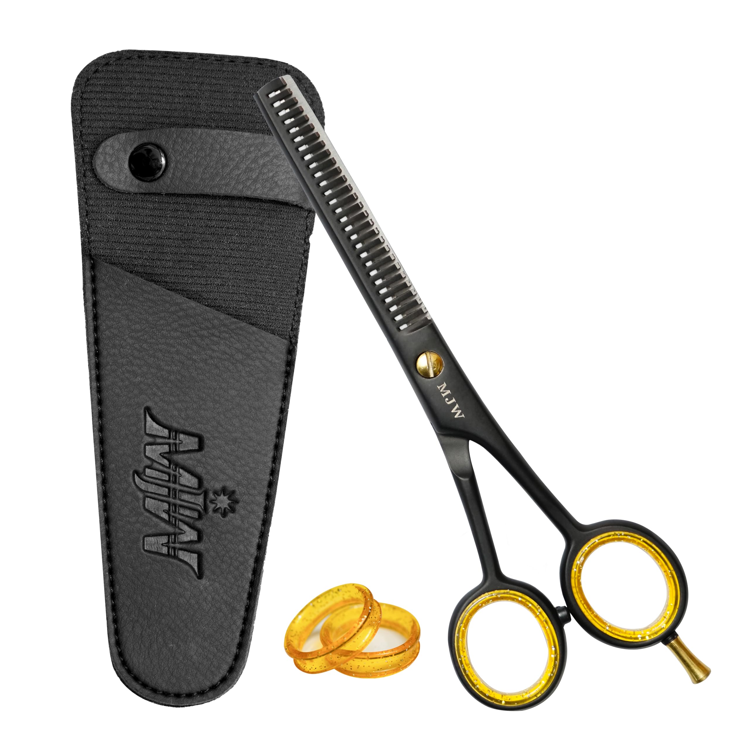 MJW Hair Thinning Scissors - Stainless Steel Hair Cutting Teeth Shears, Professional Barber Hairdressing Blending Shears, Ideal Texturizing and Layering Scissors for Men and Women