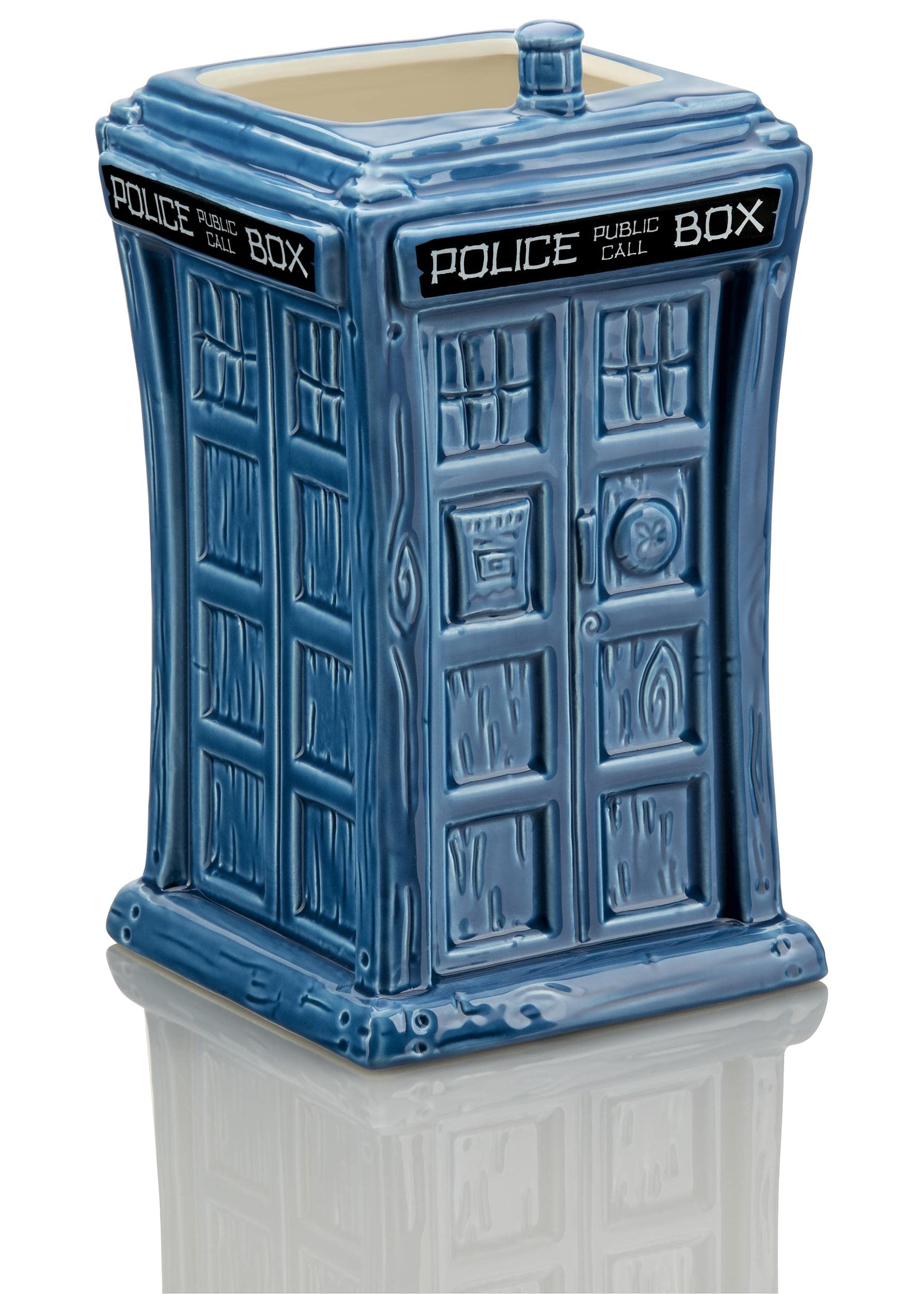 DOCTOR WHO Geeki Tikis TARDIS Ceramic Mug Holds 42 Ounces, Blue