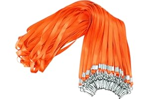 KORTY Orange Lanyards Bulk 50 packs Lanyards for ID Badges,Lanyards with Swivel Hook Clips for Name Tag Lanyard ID Holder
