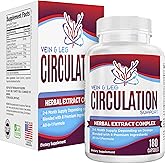 Vein & Leg Circulation (2-Month) Support Supplement with 8 Active Ingredients in 1 Formula | Leg + Vein | Blood Circulation Support Supplements | 60-Day Bulk Supply | 180 Capsules