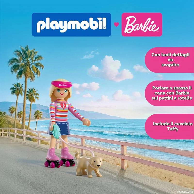 | Barbie™ Malibu | Set di pattini con Barbie™, il cucciolo Taffy e scarpe convertibili | Per bambini a partire dai 4 anni | 72126 Provide your feedback on BizChat — foto 3 di 7