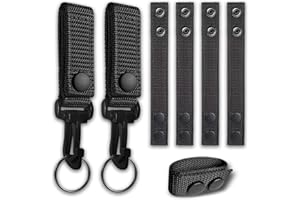 WOOSUKE 6Pcs Nylon Duty Belt Keepers for Duty Belt, Tactical Belt Loop Clip Molle Key Holder With Double Snaps - Police Security Law Enforcement Accessories