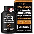 Turmeric Curcumin Capsules - 1500mg Per Serving - with BioPerine Black Pepper for Absorption - Joint Support Supplement - 450