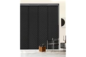GoDear Design Adjustable Sliding Panel Track Blinds, Fits Windows, Patio Doors, Sliding Glass Doors, Closet Doors, Adjustable Track Width 45.8"- 86", Trimmable Panel Height Up to 96", Black King