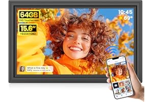 FANGOR 64GB 15.6" Large Digital Picture Frame, Uhale WiFi Electronic Photo Frames with 1920 x 1080 FHD IPS Touch Screen, Support Auto-Rotate Wall Mounted SD&USB Card, Share Photos/Videos from Phone Instantly