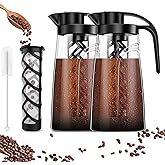 YURICK Cold Brew Coffee Maker, 70 oz (2100 ml) BPA Free Tritan Pitcher, Iced Coffee Maker and Tea Brewer, 100% Leak-Proof, Easy to Clean Reusable Mesh Filter, Black (2 Pack)