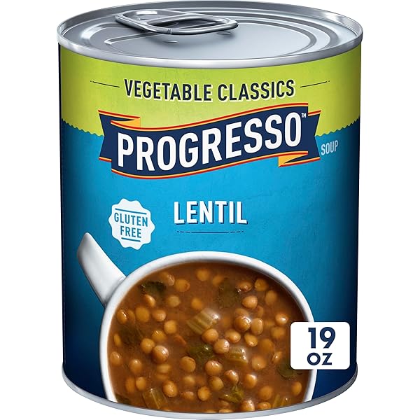 PROGRESSO LENTIL SOUP, VEGETABLE CLASSICS CANNED SOUP, GLUTEN FREE, 19 OZ