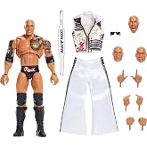 Mattel WWE Ultimate Edition Action Figure &amp; Accessories Set, The Rock Final Boss 6-inch Collectible with Swappable Heads &amp; Hands, 30 Articulation Points