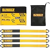 DEWALT DXBC80005 Black/Yellow 2" x 38" Premium Axle Tie Down Strap Kit (12,000 lb Break Strength) - Heavy Duty Protective for Truck, Trailer, ATV, UTV, Support Hoists, 4 Pack