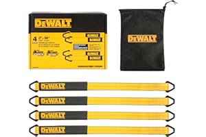 DEWALT DXBC80005 Black/Yellow 2" x 38" Premium Axle Tie Down Strap Kit (12,000 lb Break Strength) - Heavy Duty Protective for