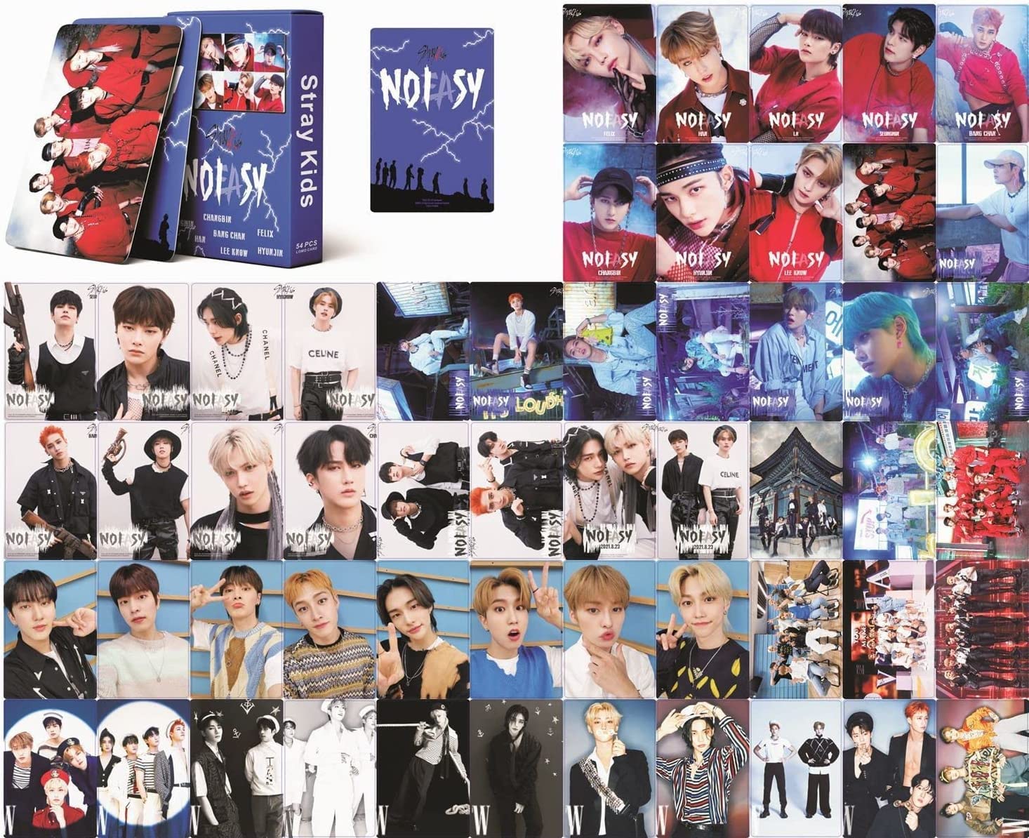 Stray Kids Photocard 54Pcs,Kpop Lomo Cards,Kpop Stray Kids Merchandise,Mini Picture Cards (D)
