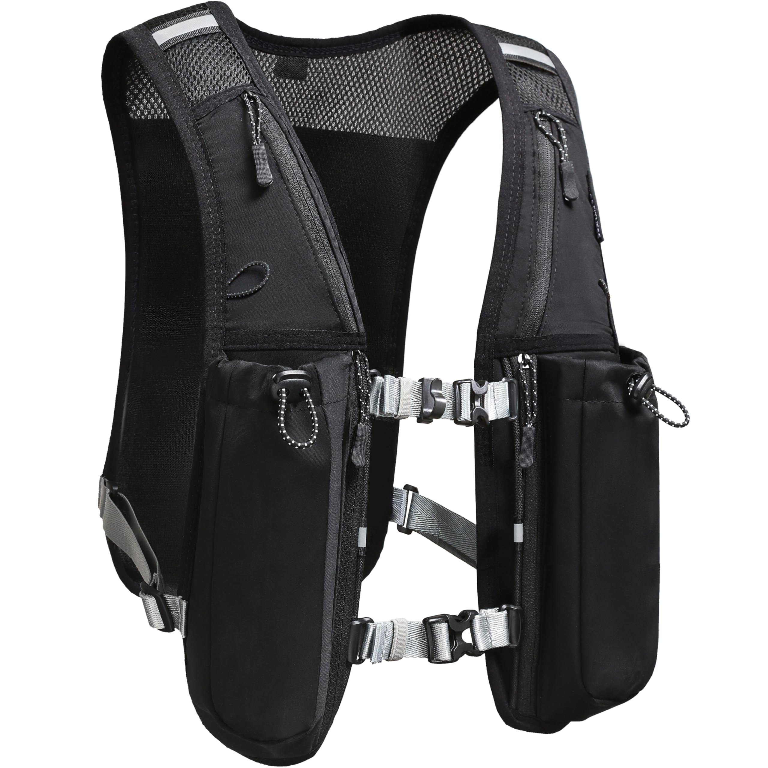 Running Hydration Vest for Women and Men. Reflective, 8 Pocket, Quick dry, Water-Resistant, Breathable, Adjustable Backpack for Runs, Hiking, Cycling, Trails, Marathons (Vest)