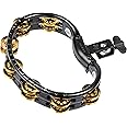 Meinl Percussion TMT2B-BK Mountable ABS Plastic Tambourine with Double Row Brass Jingles, Black