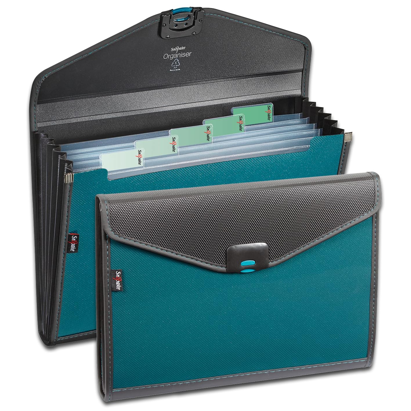 Snopake A4 Zeon Turquoise 6-Part Expanding Organiser [Ref: 15893]