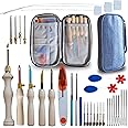 DiaWiew Punch Needle Embroidery Kit - Complete Set for Needle Punching - Includes Adjustable Punch Needle Tool and Wooden Handle Embroidery Pen Set - Ideal for Adults Beginners