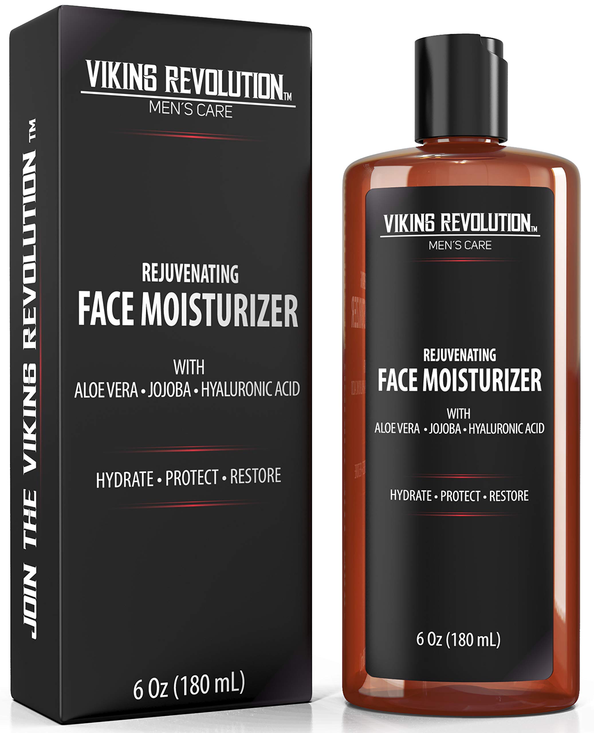 Viking Revolution - Moisturiser For Men - Natural Mens Moisturiser Face - Anti Wrinkle & Anti Aging Mens Face Moisturiser - Hydrate & Protect - 180 ml