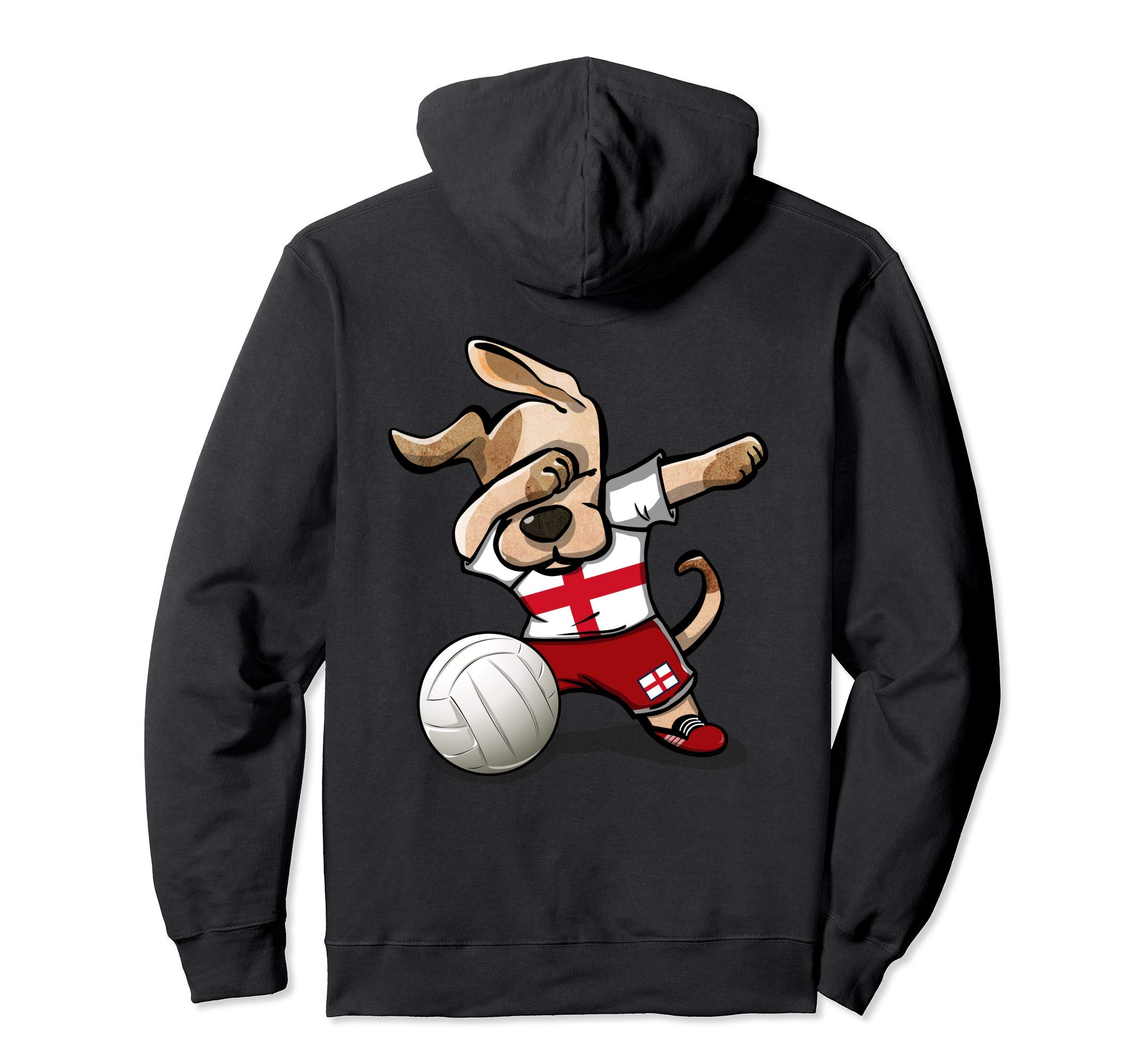 Dabbing Dog Proud England Volleyball Lovers English Flag Pullover Hoodie