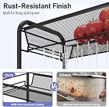 3-Tier Rolling Cart On Wheels Easy Assemble Storage Trolley Black view 4
