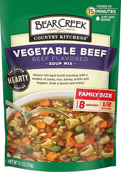 BEAR CREEK SOUP MIX, VEGETABLE BEEF, 8.1 OUNCE