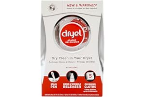 dryel At-Home Dry Cleaner Kit, New and Improved Formula with Rapid Refresh Technology, Gentle Laundry Care for Special Fabrics and Dry-Clean-Only Clothes, 5 Loads