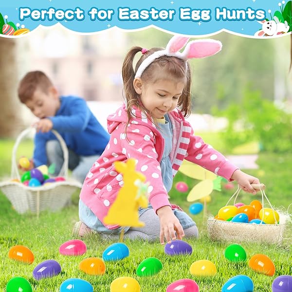 JUMLYS 12 PACK PREFILLED EASTER EGGS WITH STUFFED ANIMAL TOYS, SURPRISE PLASTIC EASTER EGGS FILLED WITH PLUSH BUNNY AND BEAR FOR KIDS, PERFECT FOR EASTER EGG HUNT , BASKET STUFFERS AND PARTY FAVORS