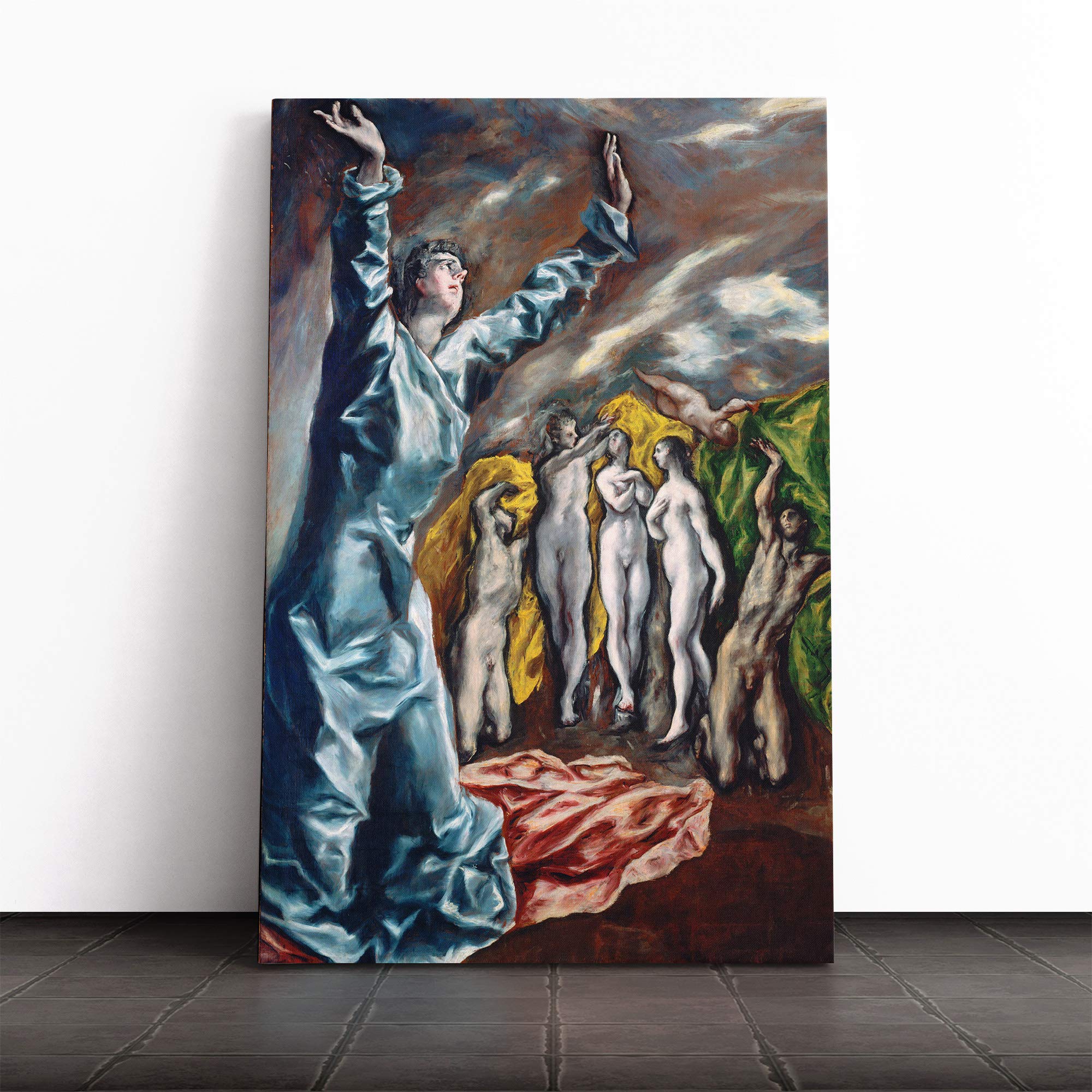 El Greco The Vision of Saint John Canvas Print | Gallery Wrapped 30mm Frame Wall Art | 20x14 inches | Ready to Hang | Modern Religious Picture | Living Room Bedroom Lounge Office