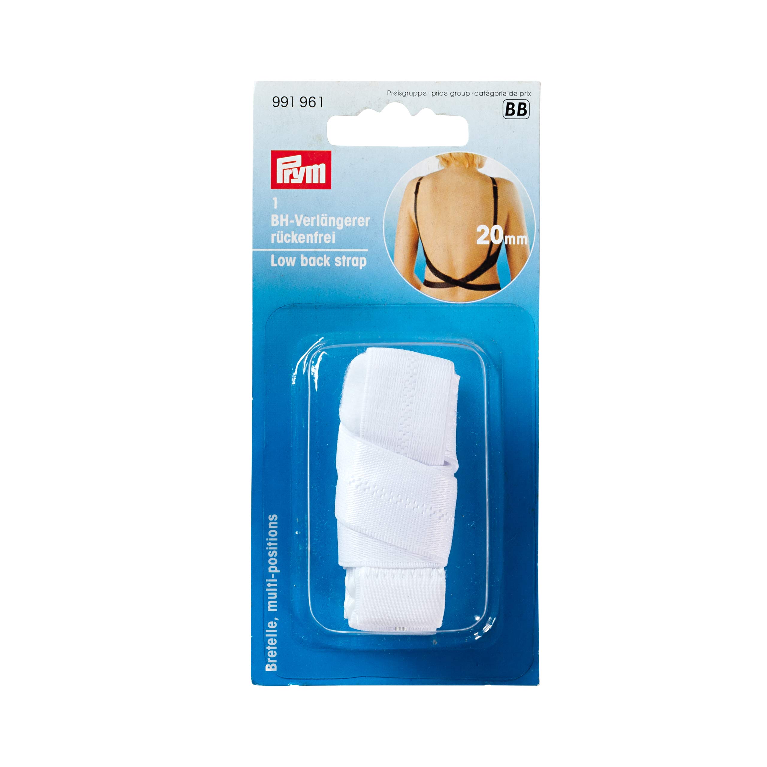 Prym - Prym Low Back White (20mm) Strap - 1 Unit
