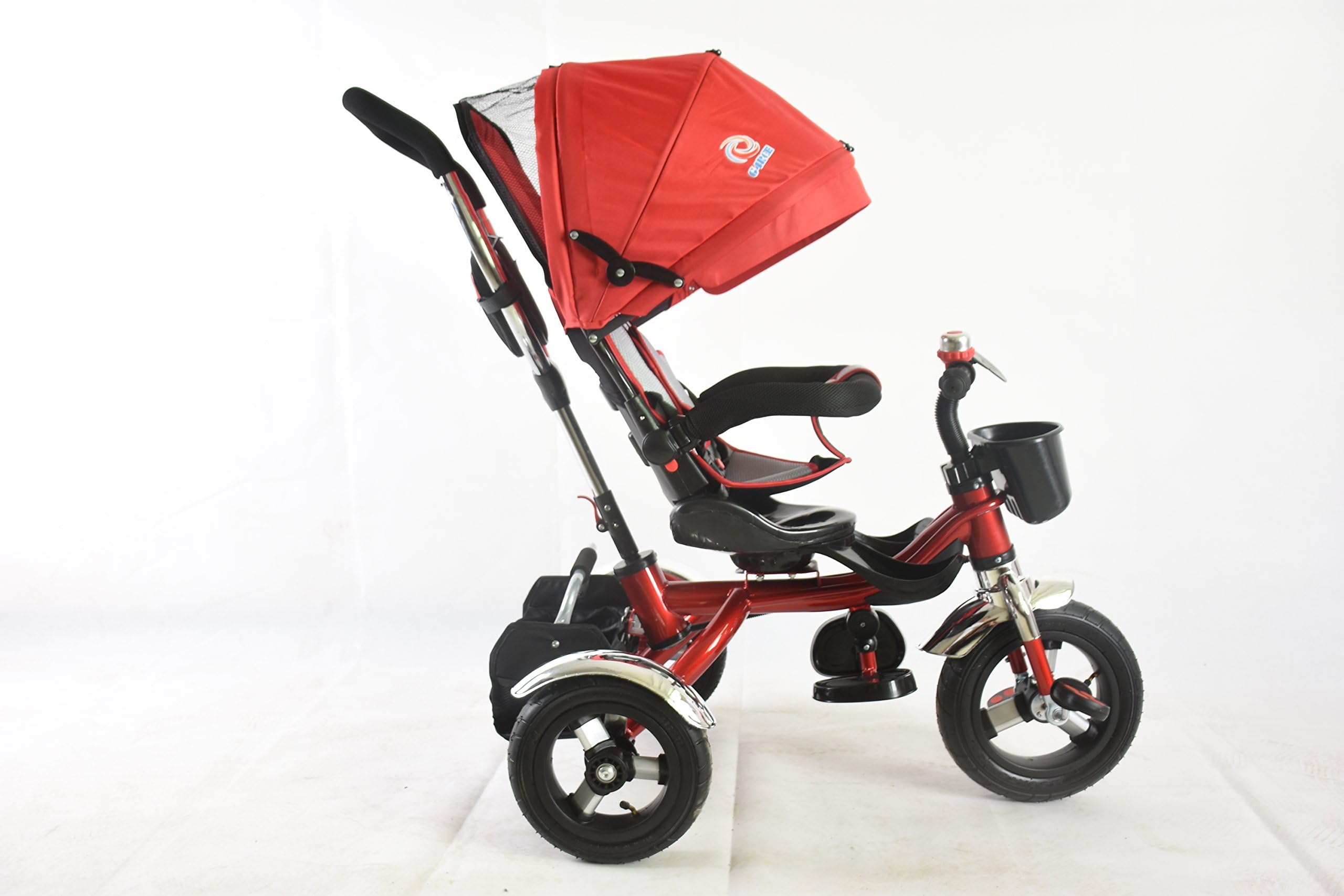 Premium 4 in1 Kids Children Baby Trike Tricycle Stroller Buggy 3 Wheel Ride Bike (Red)