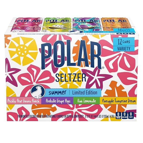 POLAR SELTZER LIMITED EDITION SPARKLING WATER, SUMMER VARIETY PACK, 12 FL OZ CANS, 12 PACK