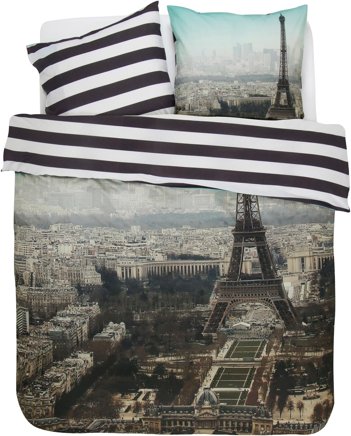 Covers & Co. reversible duvet cover set Renforcé dark grey size 80x80 cm / 135x200 cm