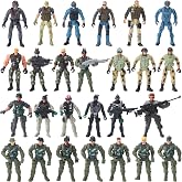 Tuanse 26 Pcs Army Men Action Figures, 4 in Swat Military Playset | Articulated Army Guys with Weapon, Movable Joints, Assorted Soldier Army Toys for Kids Boys Battle Play, Party Favor and Gift