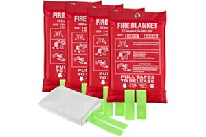 okmaba Fire Blankets Emergency for Home, Emergency Fire Blanket, 4 Pack Suppression Flame Retardent Safety Fire Blanket for Home, Kitchen, Fiberglass Fire Blanket