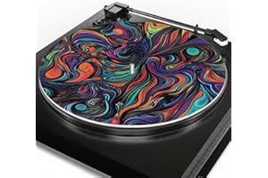 GLENLCWE Art Tie Dye Turntable Slipmat 12 Inch Turntable Mat Anti-Static for Vinyl Record Turntables Felt Pad Turntables Decoration