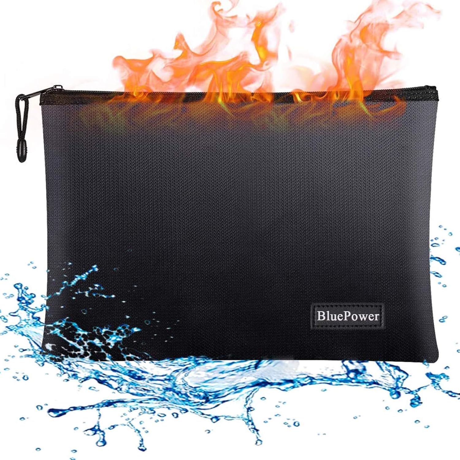 Fireproof Document Bags,15”x 11” Large Waterproof Folder Money Bag/Important Papers Organizer,Fire & Water Resistant Safe Storage Pouch Envelope with Zipper for A4 Document Holder, File, Cash, Tablet: Office Products