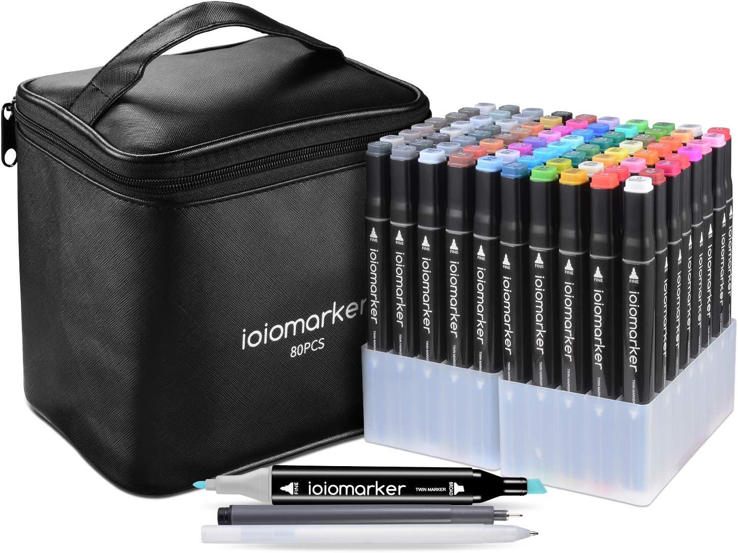 ioiomarker 80 Colors Marker Pen Set AlcoholBased Dual Tip