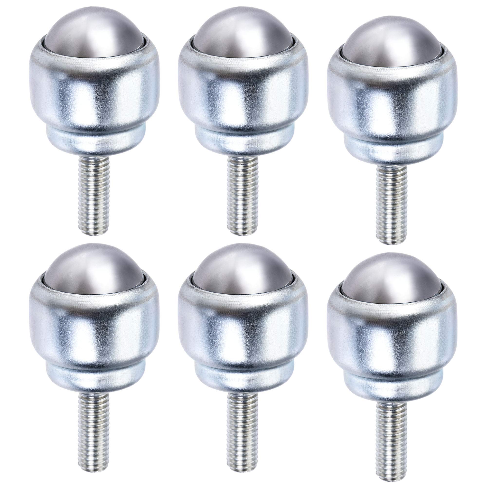 sourcing map Ball Transfer Bearing Unit 24mm 66Lbs Carbon Steel Bolt-fixing Type for Transmission Pack of 6