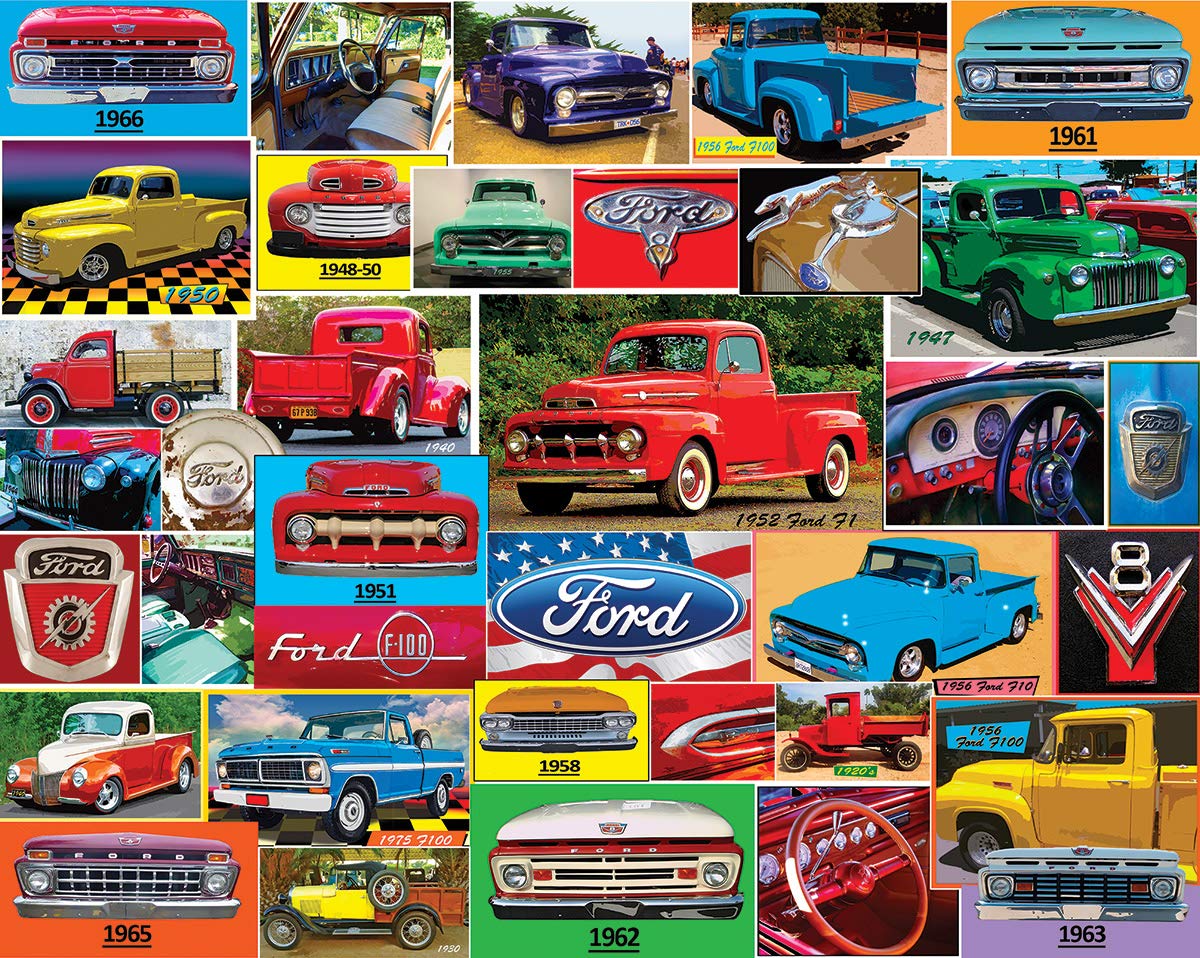 White Mountain Classic Ford Pickups 1000 Piece Jigsaw Puzzle 760mm x 610mm (wmp)