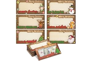 Cinnvoice 12 Pcs Christmas Money Holder for Cash Gift Wooden Christmas Money Box DIY Cash Envelope Wallet Xmas Greeting Card Holder Bulk for Xmas Decor Holiday Party Favors, 6 Styles(Vintage)