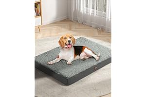 UPVILLA Waterproof Dog Bed Large-Orthopedic Support & Egg Crate Foam Dogs Mat, Soft & Cozy Dog Crate Pad with Non-Slip Bottom