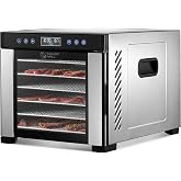 Magic Mill Pro Food Dehydrator Machine | 7 XL Stainless Steel Trays | Dryer for Jerky, Dog Treats, Herb, Meat, Beef, Fruit | Keep Warm Function, Digital Timer and Temperature Control, ETL Approved
