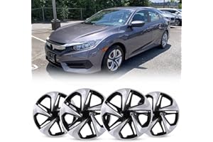 AUTOWIKI Wheel Covers for Honda Civic Sedan 2016-2024 16" Hubcaps, Black & Silver Set of 4 Hubcaps for 16-24 Honda Civic Seda