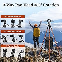 JOILCAN Tripod Camera Tripods, 74" Tripod for