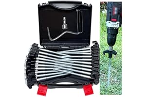 youshangding 20pcs Camping Tent Stakes, Super Heavy Duty Screw Steel In Ground Camping Outdoor Pegs, with Storage and Drill A