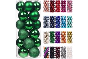 Emopeak 24Pcs Christmas Balls Ornaments for Xmas Christmas Tree - Mini Shatterproof Christmas Tree Decorations Hanging Ball for Holiday Wedding Party Decoration (Grass Green, 1.2"-3.1CM)