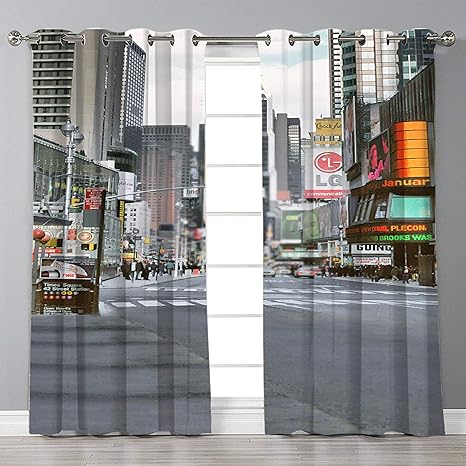 Amazon Big White Deer 断熱グロメット遮光カーテン 寝室用 アメリカンストリート 伝統的 バス停止カービンテージ 2枚セット ウィンドウドレープ リビングルーム ベッドルーム用 1wx66llnch A1 160 カーテン オンライン通販