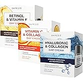 Skin 2.0 Face Moisturizer Day Cream Set - Dermatologist Tested, Anti Aging, Korean Skin Care - For Firm, Smooth, Plump and Hydrated Skin - Vegan, Clean Beauty, Cruelty Free- Pack of 3