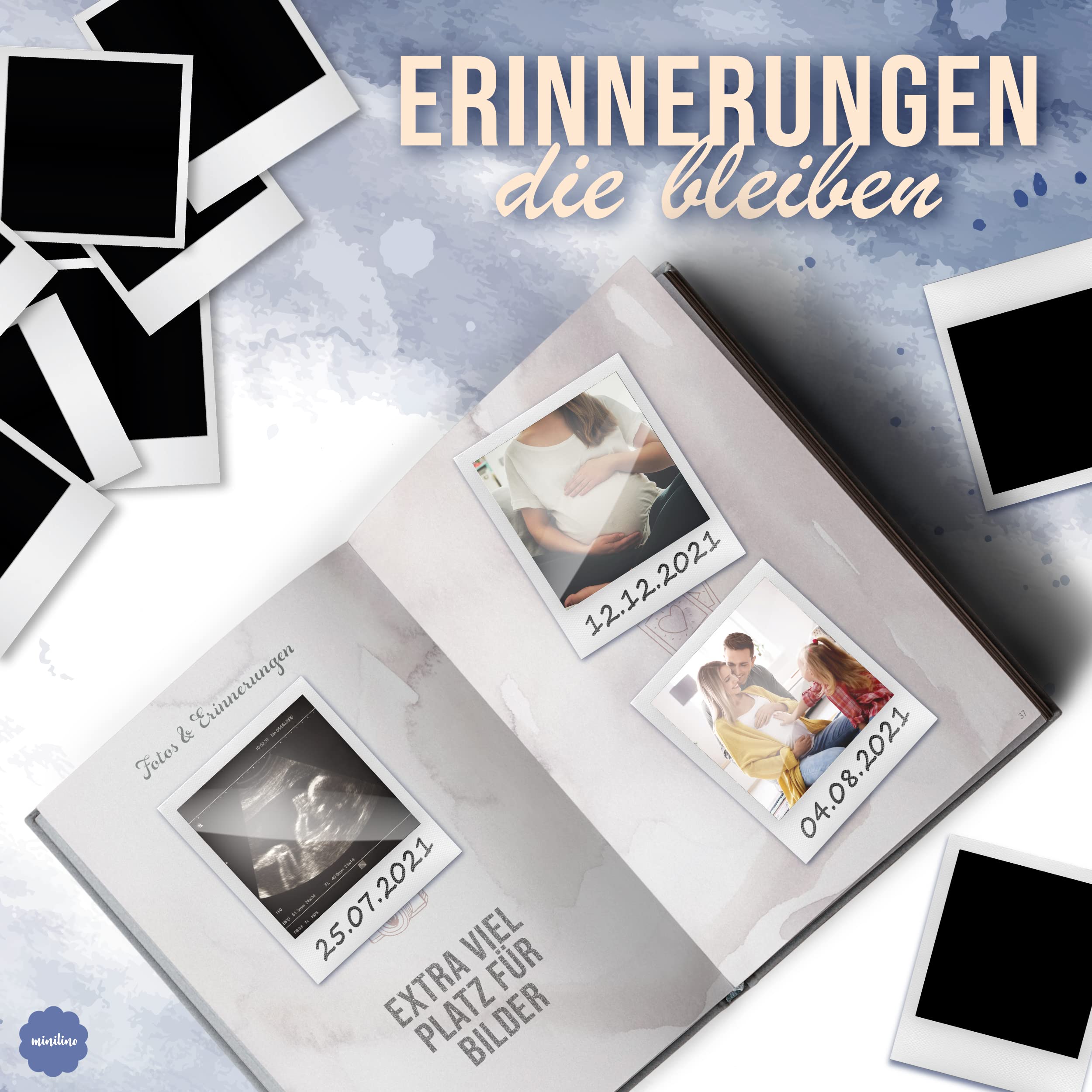 Minilino - Schwangerschaftstagebuch [ + GRATIS RATGEBER | e-book ] perfekter Begleiter der Schwangerschaft, Platz für Fotos, Gedanken & Erinnerungen - Geschenk geeignet - JOURNAL FÜR WERDENDE MÜTTER 7