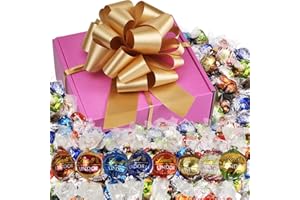 KANDY KORNER Chocolate Candy Variety Pack Gift Box – 50-Count Assorted Chocolate Candy with Pistachio, Matcha, Milk, Dark Chocolate – Delicious Individually Wrapped Chocolate for Mother's Day Holidays, Birthday, Party, Pink gift box