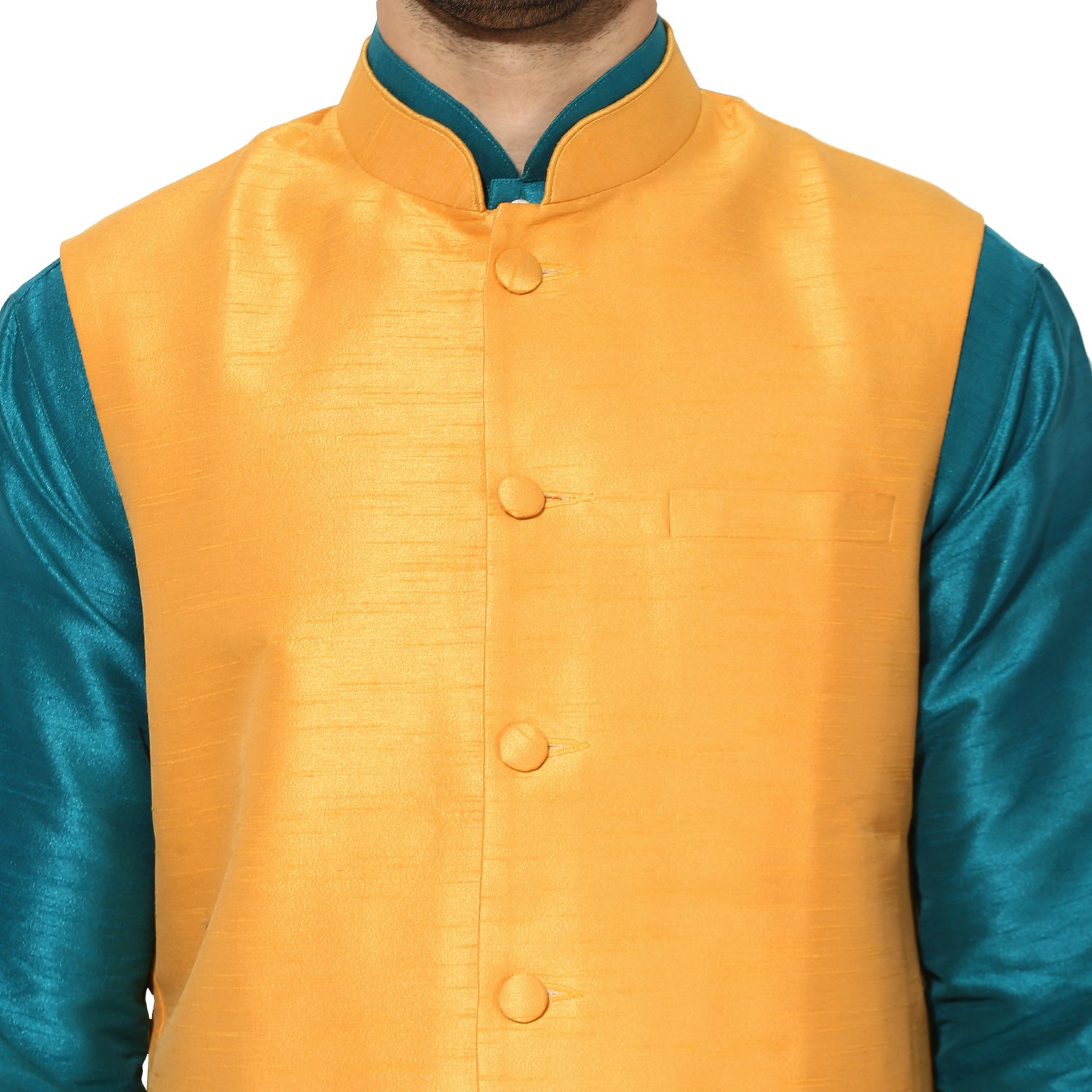 kisah dupion silksolid colouredwaistcoat for men's